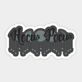 Hocus pocus moon phases with stars, watercolor painting Sticker